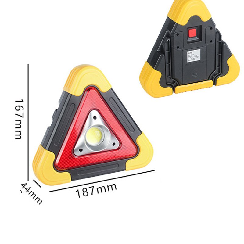 Portable Battery Powered Car Triangle Warning Light Reflective Emergency Traffic Sign Recognition Barricade Safety Tool