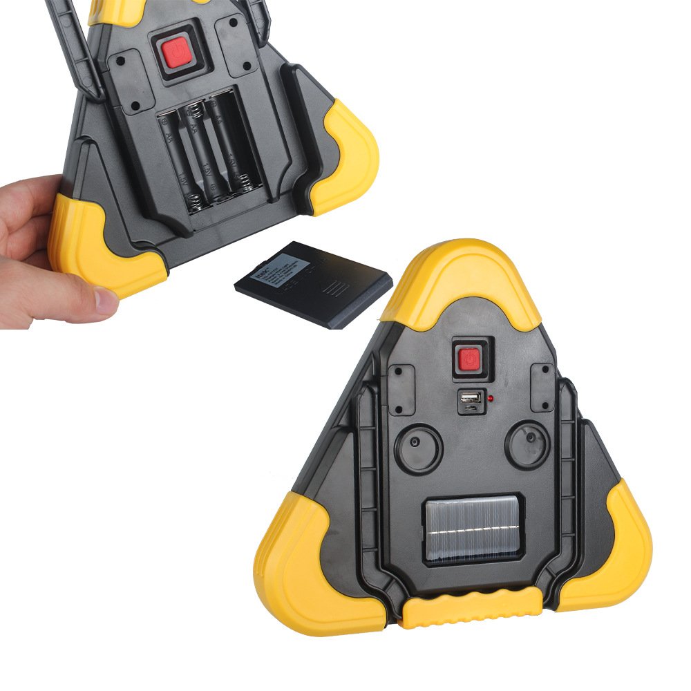 Portable Battery Powered Car Triangle Warning Light Reflective Emergency Traffic Sign Recognition Barricade Safety Tool