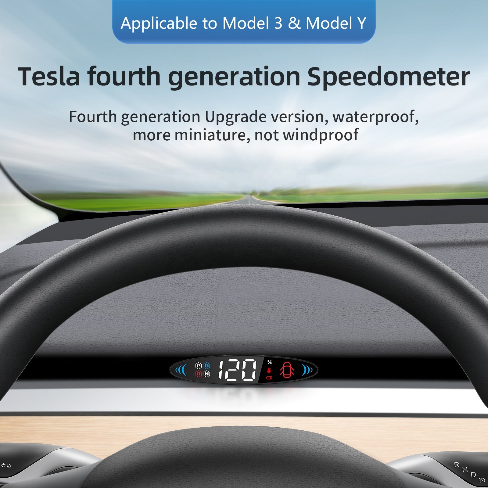 WiiYii 2025 Hot Sale Auto Electronics Smart HUD T6 Model Multi-Function LED Head up Display for Cars Speed Gauge Tesla Model 3 Y