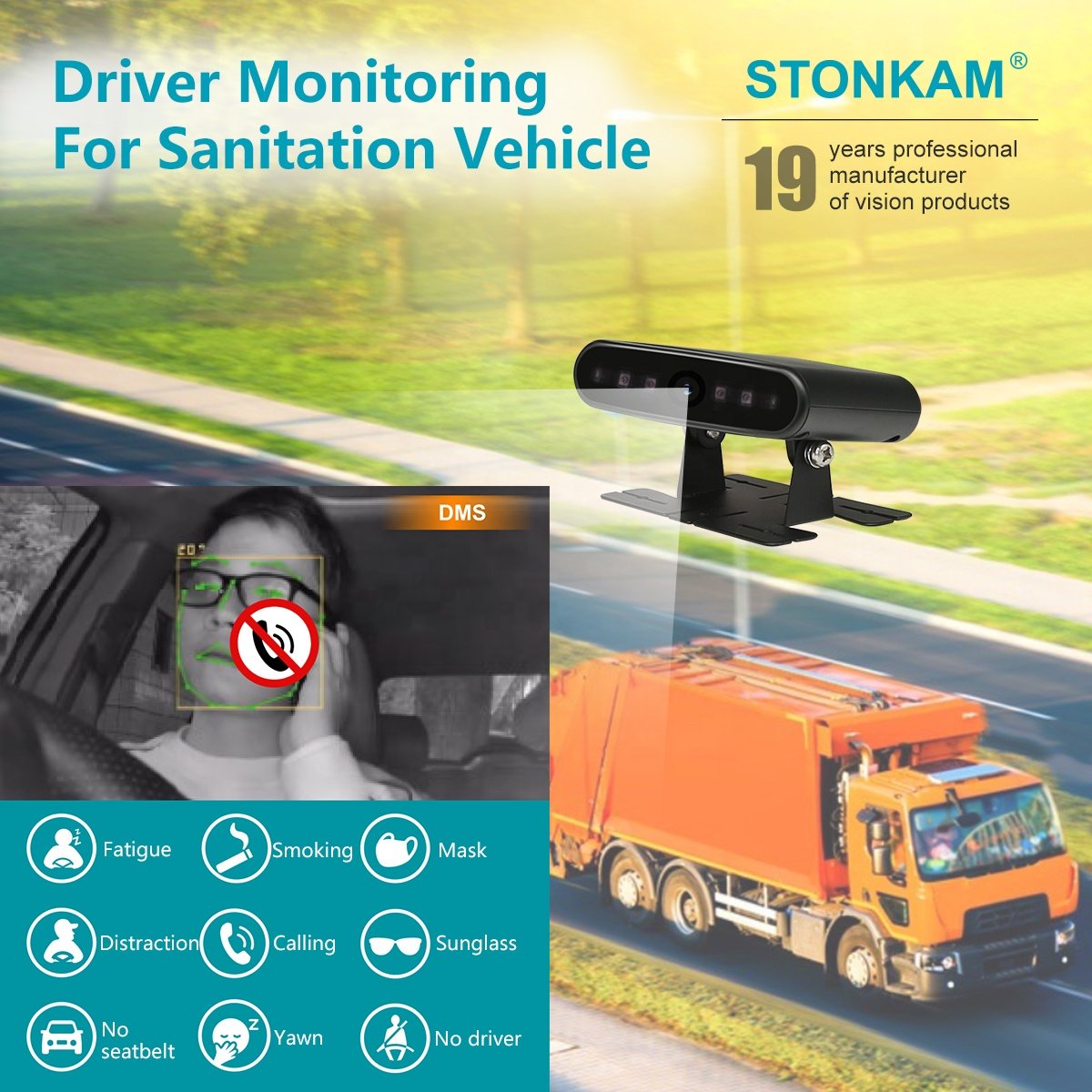 STONKAM Driver Fatigue Monitor Anti Sleep Alarm Devices Car Driver Fatigue Monitor for Truck