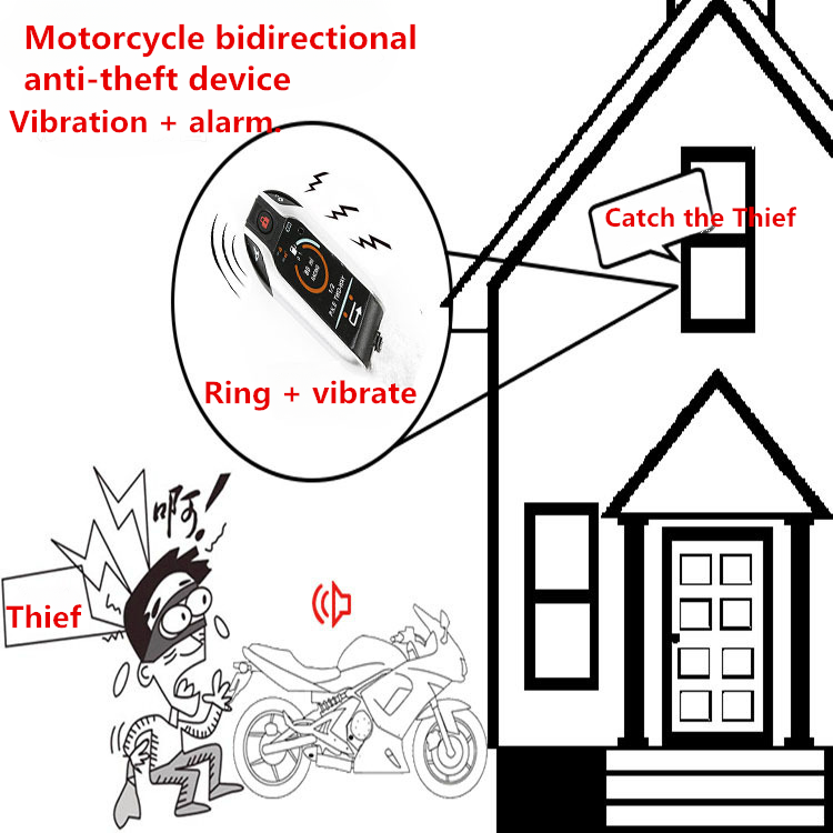 Motorcycle Bidirectional Anti-theft Device with Automatic Locking Unlock One Key Start Flameout Function Alarm