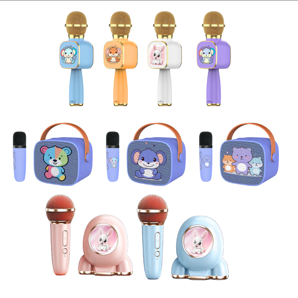 Oem Colorful logo Singing Karaoke Speaker Gift Set for Electronic and Party Home KTV Outdoor Wireless Speaker for Kids