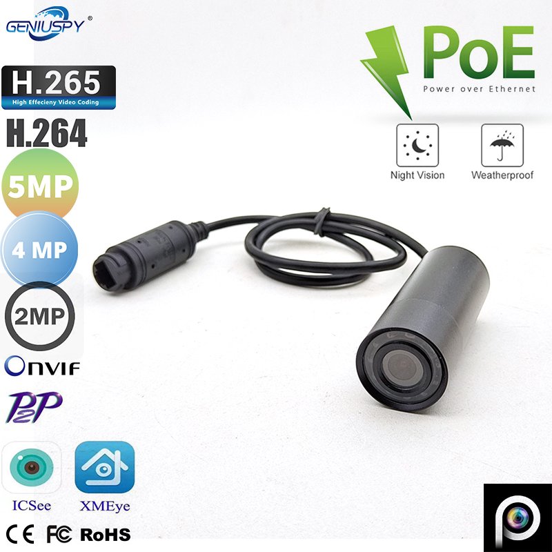 P2P Waterproof Outdoor 1080P 2Mp 4MP 5MP Miniature Ir Infrared Bullet Mini IP Camera POE Day Night Vision Security Cam for Car