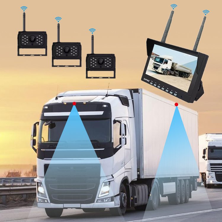 Factory Directly Selling Wireless 7 Inch Reverse Backup Lcd Monitor and Camera 4 Channel Truck Camera for Car Truck