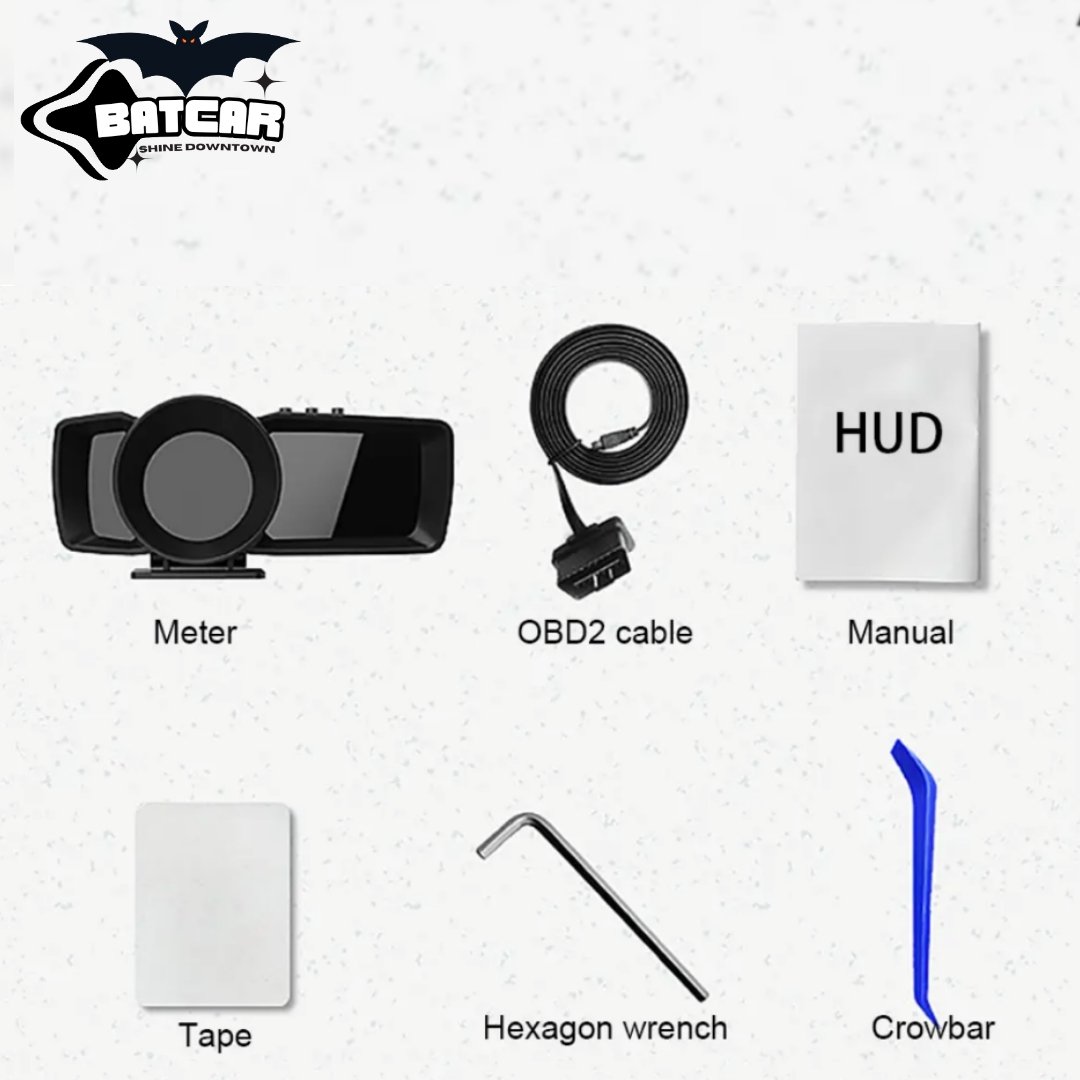 2024 Latest HUD Car Head-up Display LCD Smart Instrument Driving Time, Driving Speed and Other Monitoring