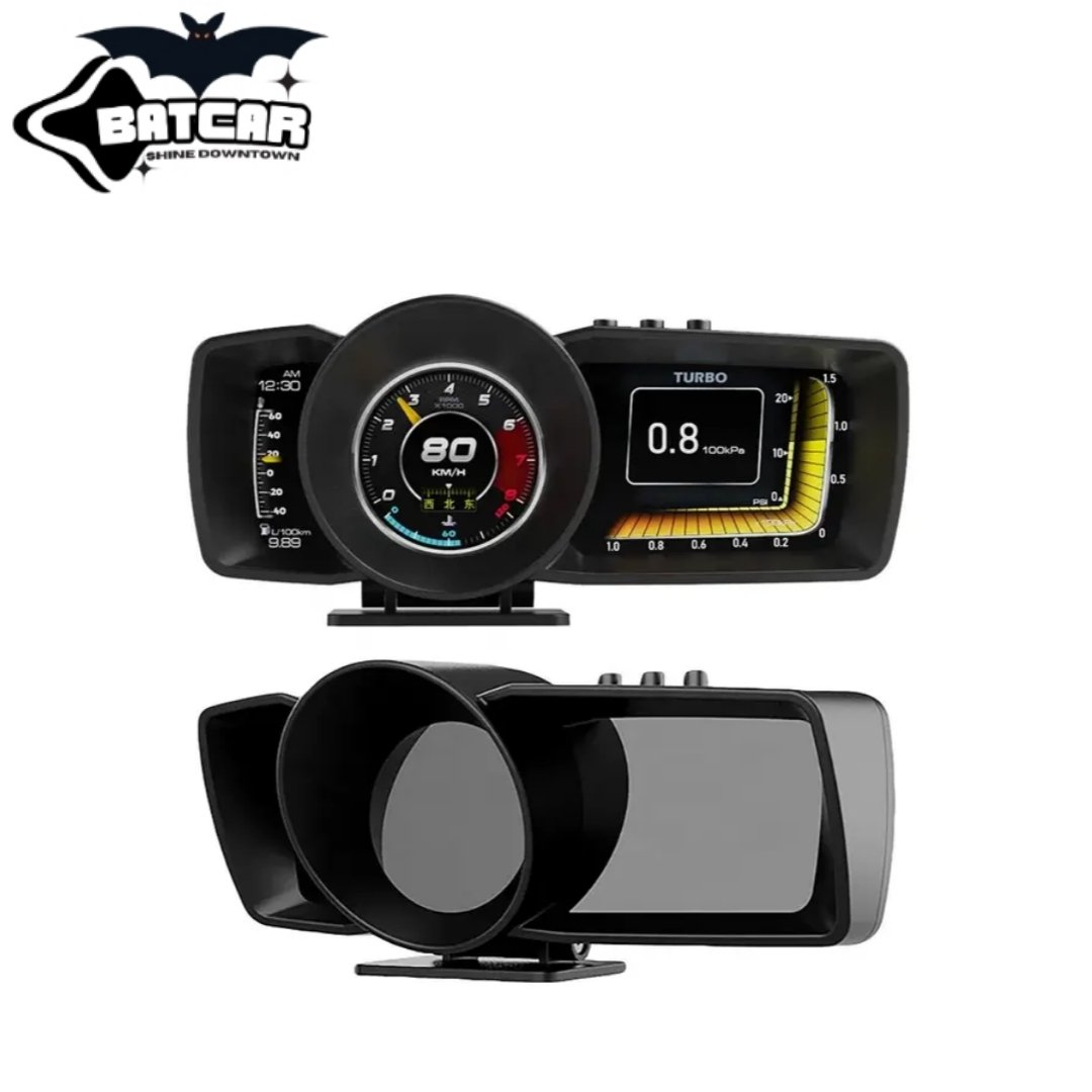 2024 Latest HUD Car Head-up Display LCD Smart Instrument Driving Time, Driving Speed and Other Monitoring