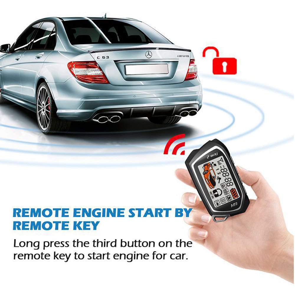 Remote Start Two Way Car Security APP Control PKE Smart Car Alarm System LC090