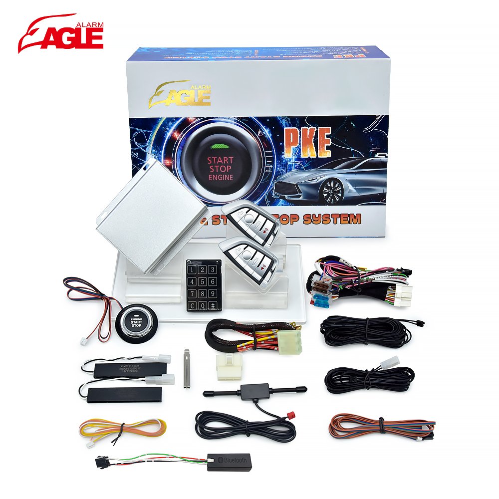 Smart Keyless Entry Remote Engine Start Stop System PKE Car Alarm with Mobile Phone APP Control