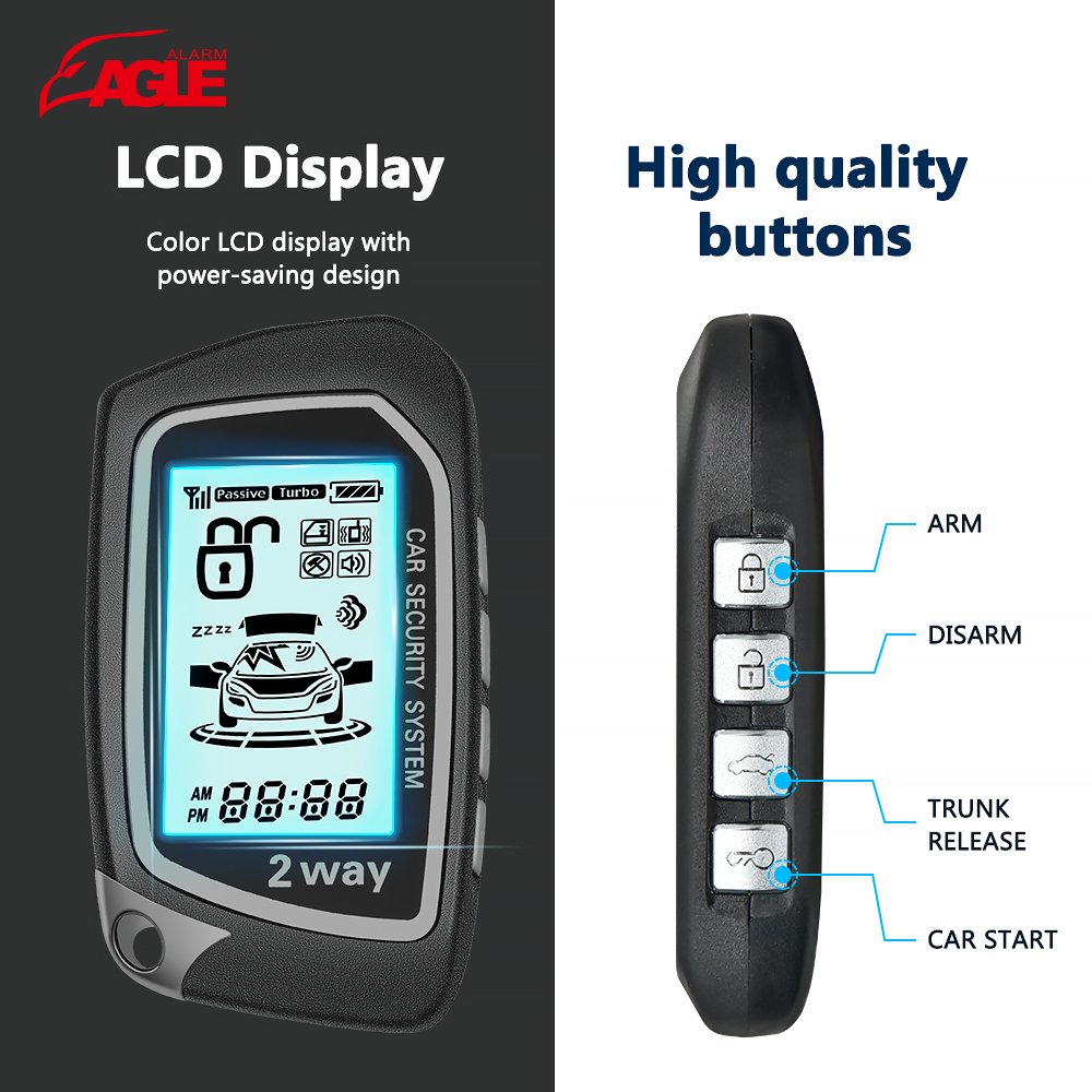 Auto Long Range Security Keyless Entry 2 Way Alarme Auto Car Remote Start Alarm Bt tracker System