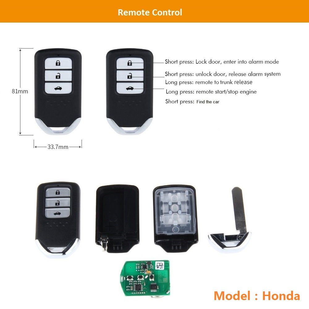 SZDALOS 06C Universal PKE Car Alarm Passive Keyless Entry System Remote Engine Start Stop System