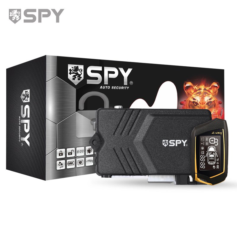 SPY Magi Car Alarm Security System Two Way LCD Remote Starter Gold