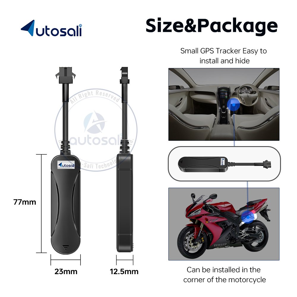 LED Screen GPS Tracking Device With Detection Engine Cut Off Tracker Real Time Anti-Theft Alarm GPS Bike Tracker
