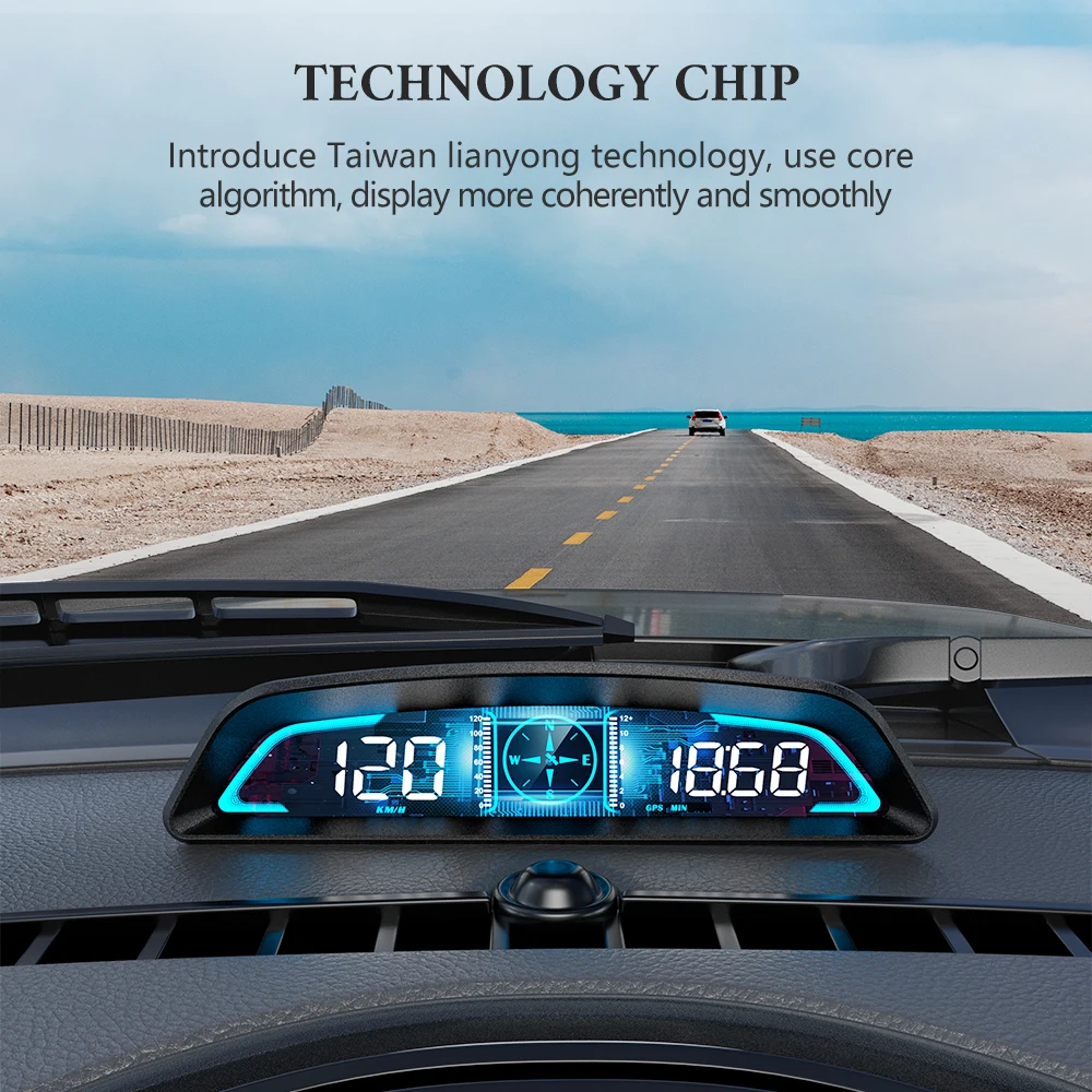 WYOBD G3 GPS HUD Auto Speedometer Head up Display Car Smart Digital Alarm Reminder Meter Electronics Accessories for All Car