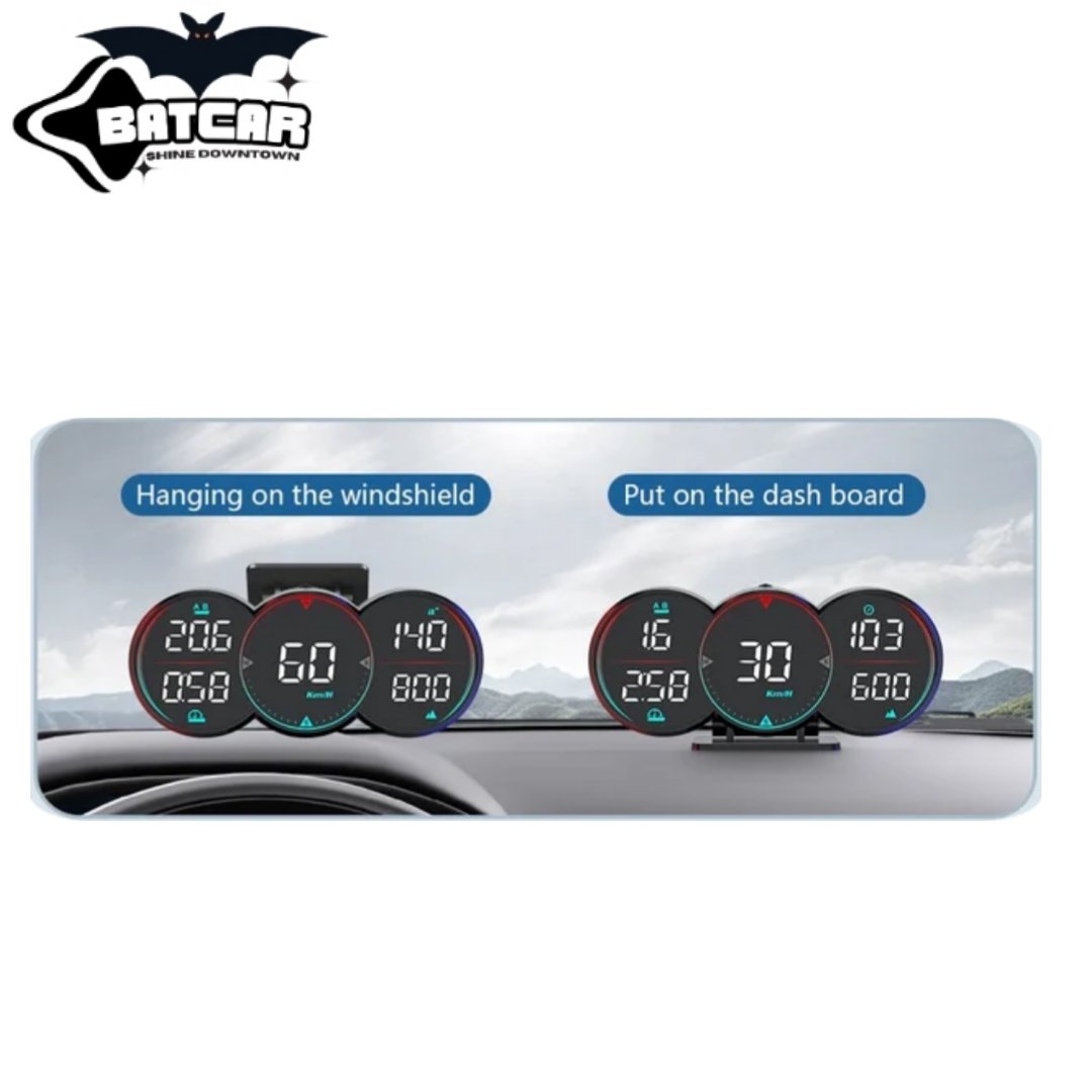2024 Latest HUD Car Head-up Display LCD Smart Instrument Driving Time, Driving Speed and Other Monitoring G17