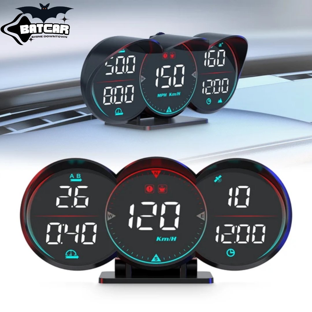 2024 Latest HUD Car Head-up Display LCD Smart Instrument Driving Time, Driving Speed and Other Monitoring G17