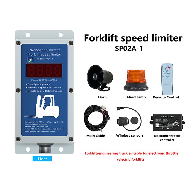 Sabo Forklift Speed Limiter Car Alarm 4G GPS Tracker with Voice Warning Alarm Safety Devices and System Forklift Accessories