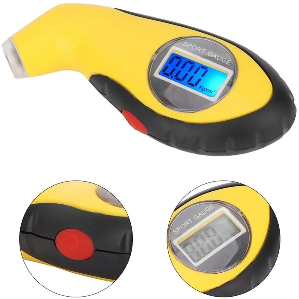 Digital Tyre Air Pressure Gauge Meter LCD Electronic Car Tire Manometer Barometers Tester Tool for Car Motorcycle Security Alarm