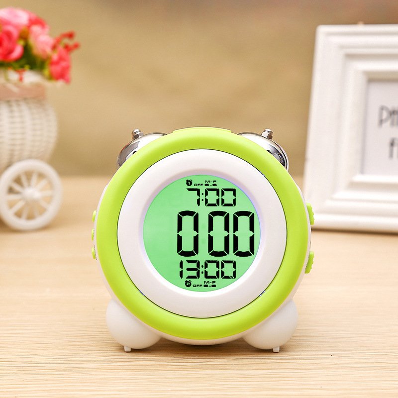 Silent Luminous Electronic Clock Creative Simple Three-dimensional LED Alarm Clock Double Ring Alarm Clock Suitable for Bedroom