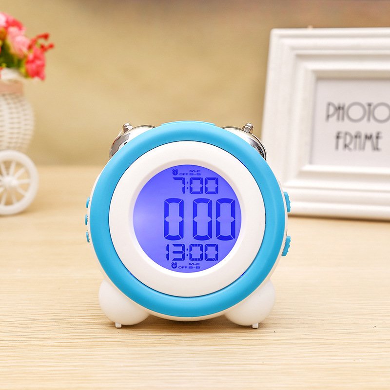 Silent Luminous Electronic Clock Creative Simple Three-dimensional LED Alarm Clock Double Ring Alarm Clock Suitable for Bedroom