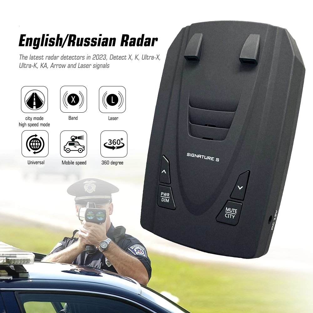 Camry Corolla Civic Keyless Entry Car Radar Detector with Signature Antiradar One-Way Anti-Speed Alarm in English Menu