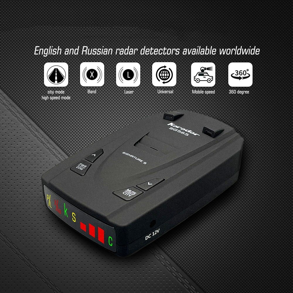 Camry Corolla Civic Keyless Entry Car Radar Detector with Signature Antiradar One-Way Anti-Speed Alarm in English Menu