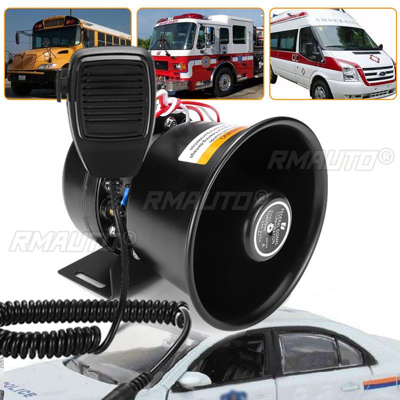 400W 12V 150DB 9-Sound Car Warning Alarm Electronic Siren Loud Car Warning Alarm Police Fire Siren Air Horn Car Horn Cessories
