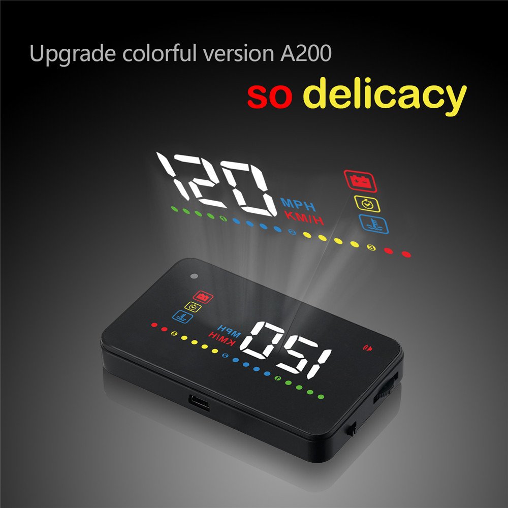 Plug and Play HD 3.5 Inch OBD2 Hud Head up Display with Speed Voltage Water Temperature RPM Display Auto Brightness Adjustment