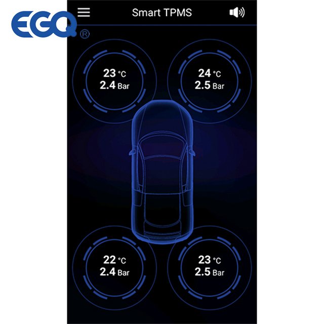 Blue Tooth BLE 4.0 APP Phone Control TPMS Car Tire Pressure Alarm Monitor 4 External Sensors