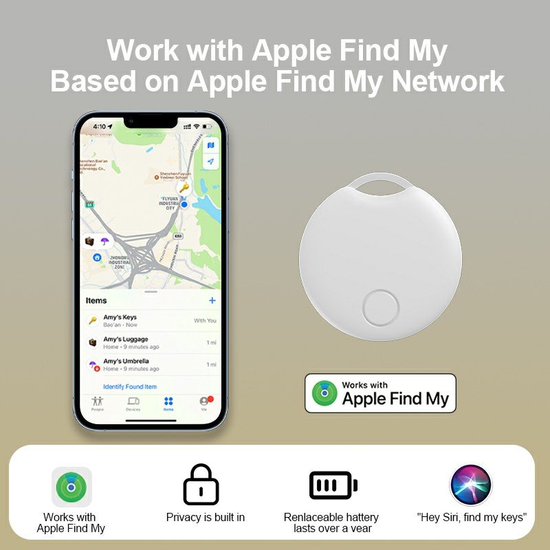 GPS Locator Tracker FCC Certification Itag Finder Find My Device Smart Air Tag Works With Apple Find My IOS System for Iphone16
