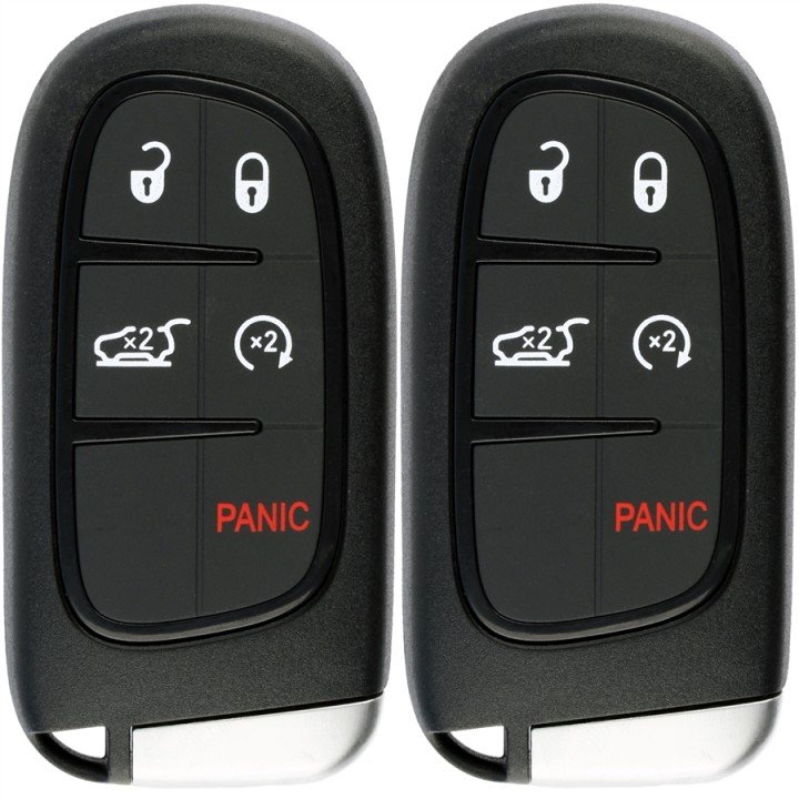 5 Buttons 433.92MHZ QN-RS537X Chip Fobik Entry Car Fob Keyless Remote Key for 2014-2019 Chrysler Jeep Grand Cherokee