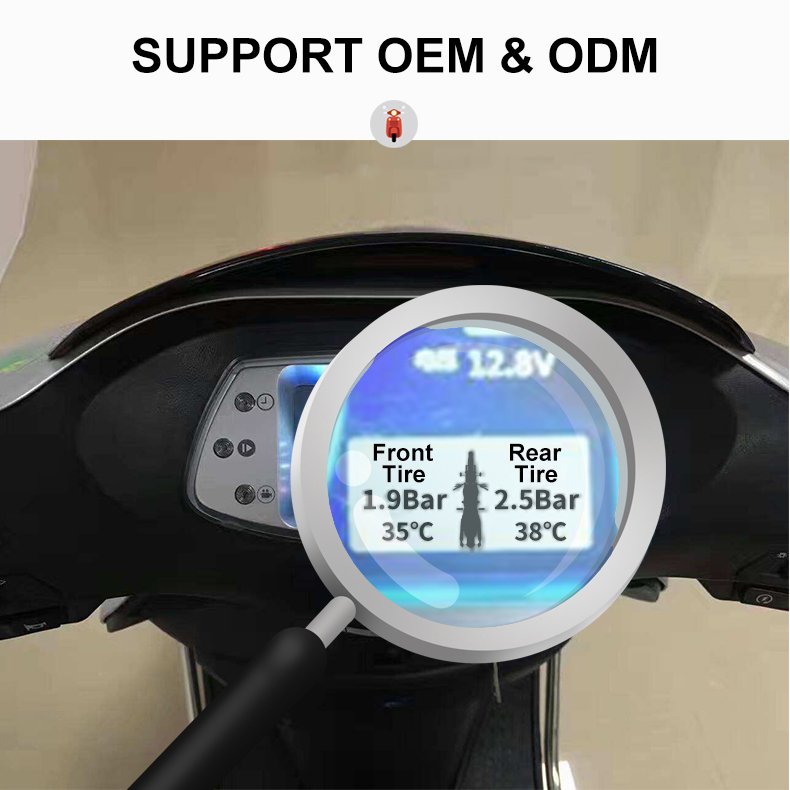 Motorcycle Tire Pressure Monitoring System TPMS Mobile Phone APP Detection High Sensitivity Internal Sensor