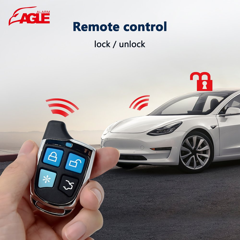 DC 12V Universal Anti-Hijacking Car Security Car Alarm System With Auto Door Lock