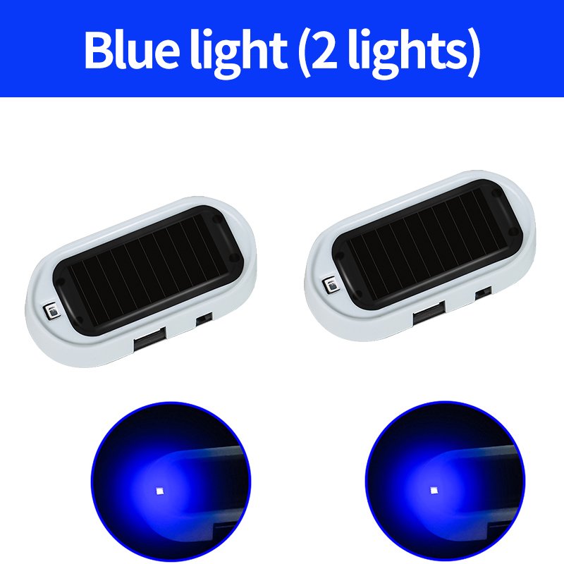 LED Car Security Light Solar Powered Simulated Dummy Alarm Wireless Warning Anti-Theft Caution Lamp Flashing