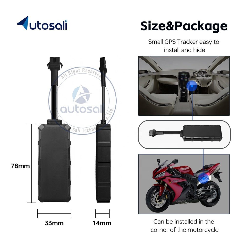 Autosali Ratreador Vehicle Tracking Unit with Immobilisation Tracker for Truck Fleet Motorcycle GPS Systems 4G GPS Tracker GT10