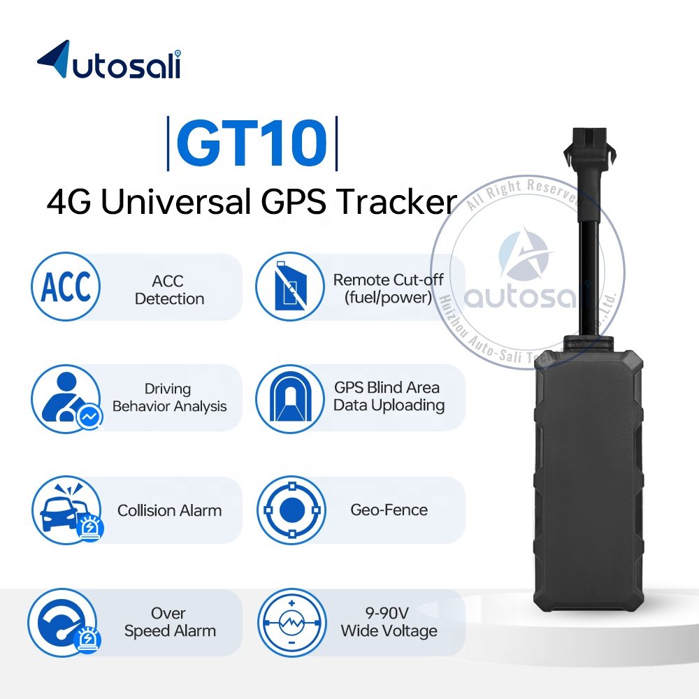 Autosali Ratreador Vehicle Tracking Unit with Immobilisation Tracker for Truck Fleet Motorcycle GPS Systems 4G GPS Tracker GT10