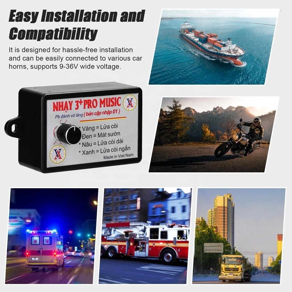 Truck Horn Rapid Relay Nhay 3pro Music Relay Tunebox Music Box Nhay 3+Pro for truck car motor