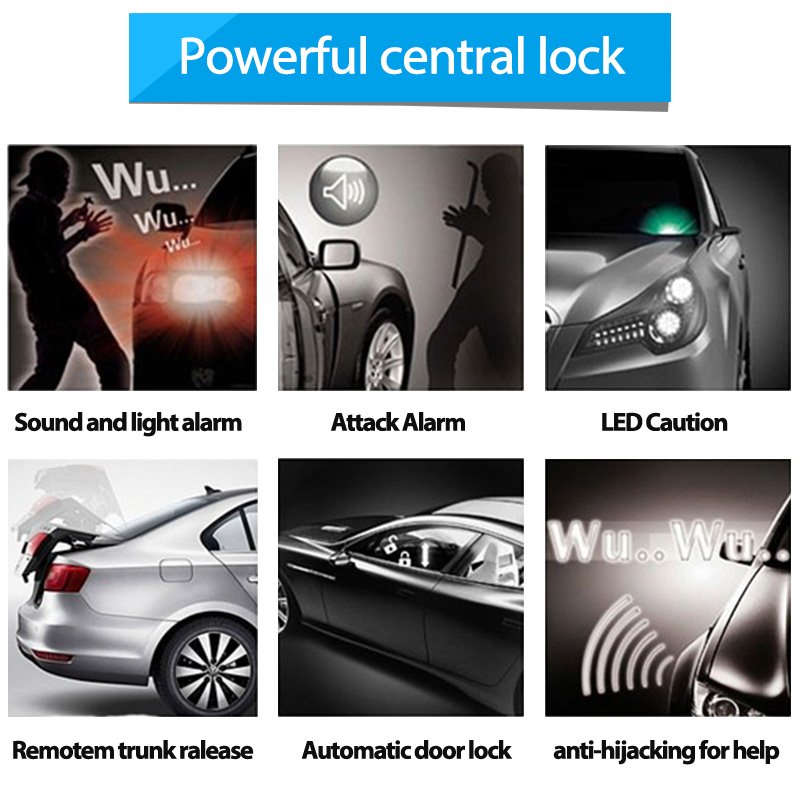 SPY Hot Sale LC203 1-Way Remote Control Central Door Lock Anti-Hijacking Car Alarm System for Suzuki and Hyundai Vehicles