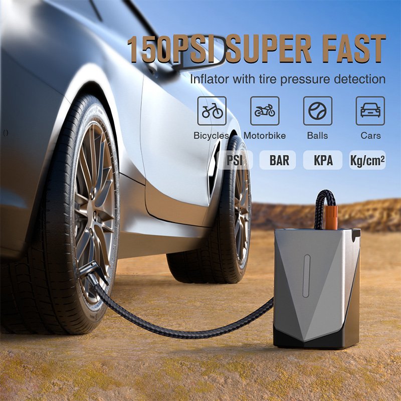 Factory Price Smart Car Jump Starter Air Pump & Blower 10000mAh Air Inflator Compressor Jump Starter Tyre Inflator & Power Bank