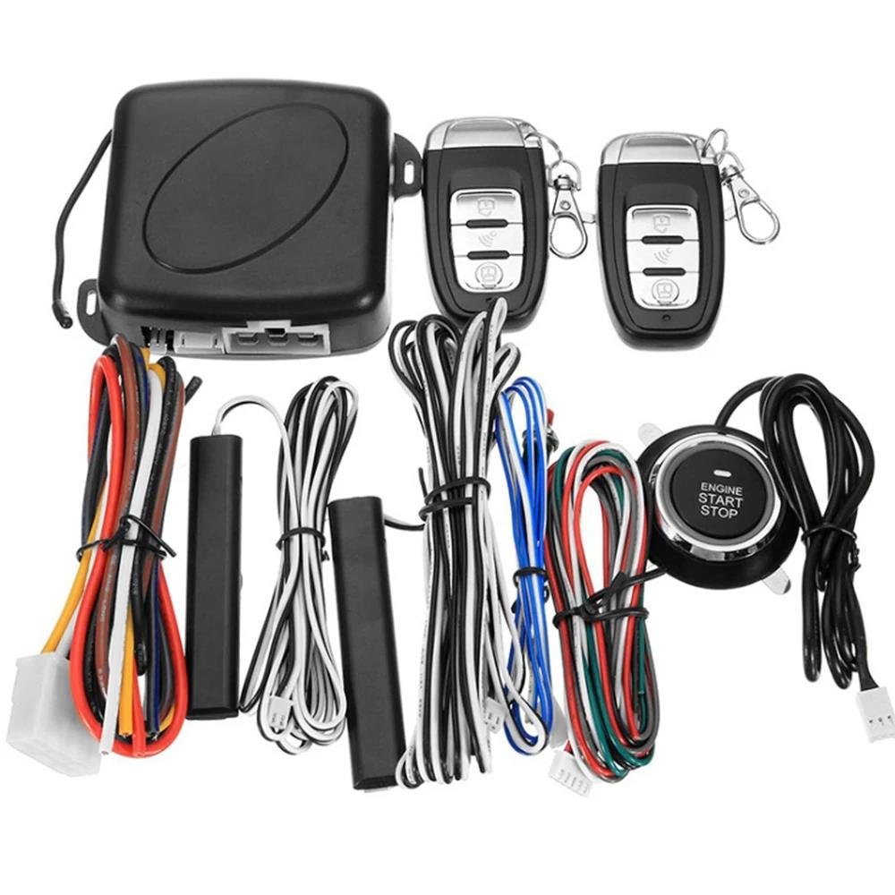 Universal 12V Auto One Start Stop Engine Push Button Car Keyless Entry Start System Car Alarm PKE Remote Starter Stop