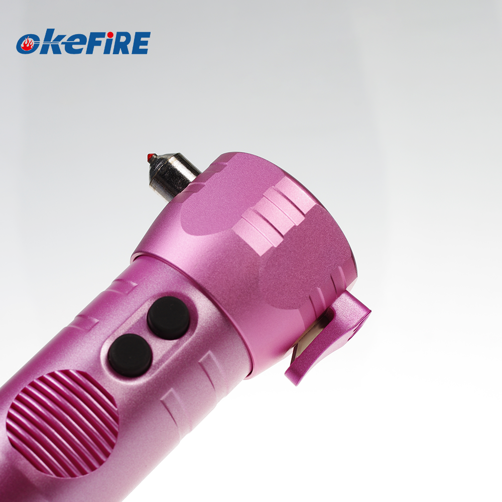 Multifunction Aluminum Solar Rechargeable Emergency Safety Hammer with LED and Alarm
