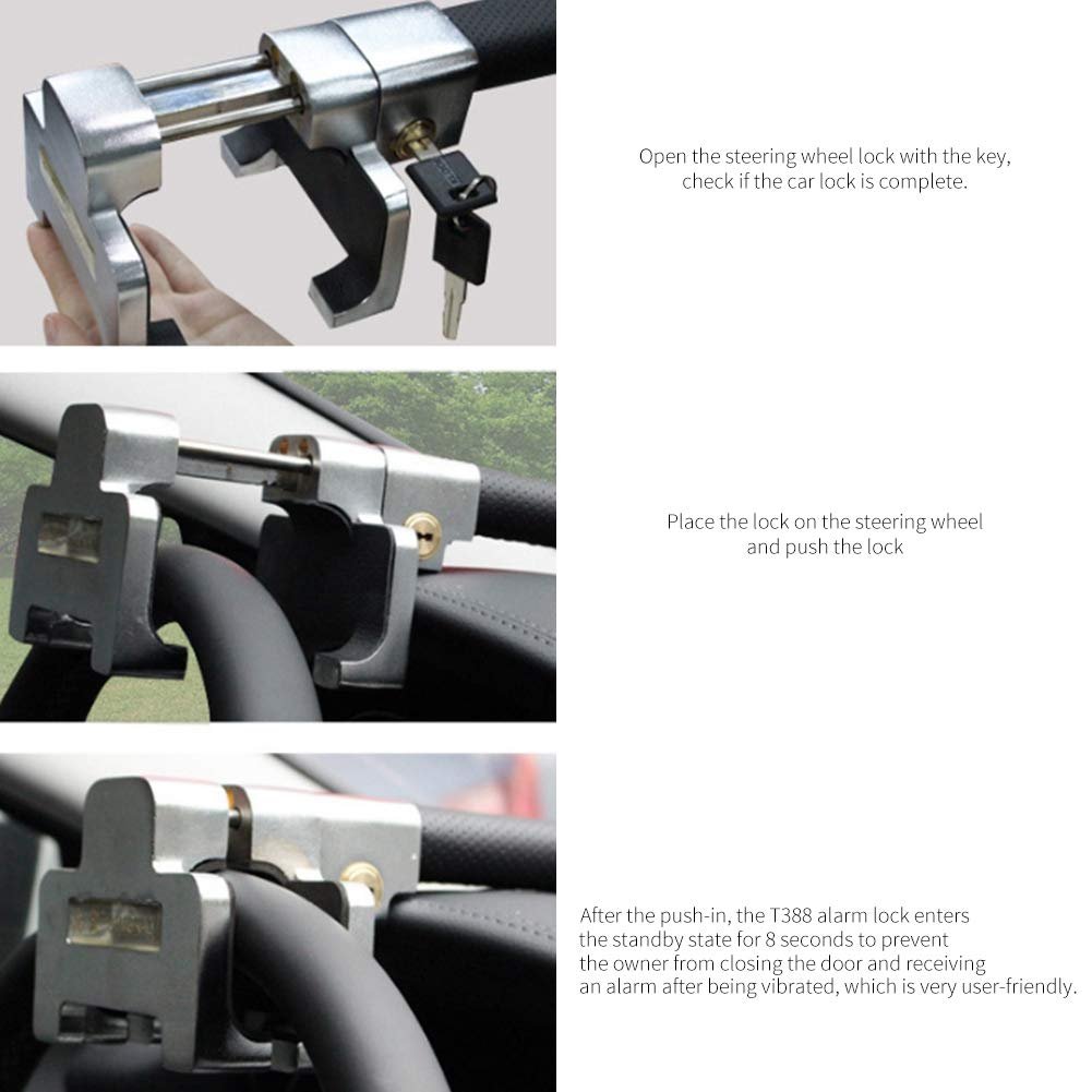 Zhenzhi Car Micro Alarm Anti-theft Car Lock Car Steering Wheel Security Lock Suitable for General Motors