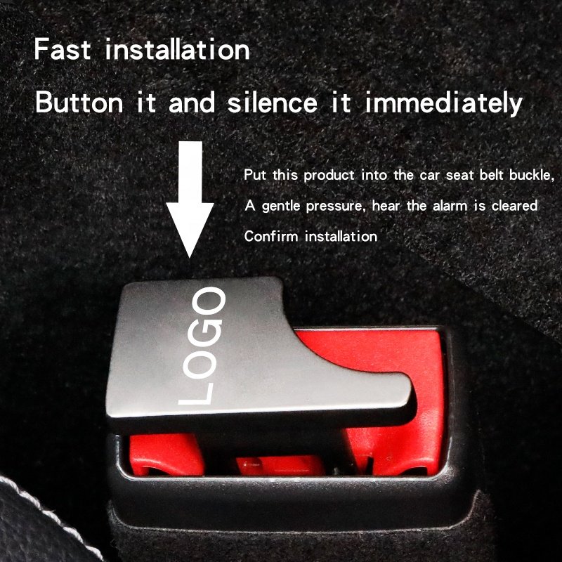 KLNT Alarm Canceler Stopper Car Seat Belt Buckle Factory Price Custom Metal Zinc Alloy Universal 10 Sets 1pair Per Opp Bag 62.4g