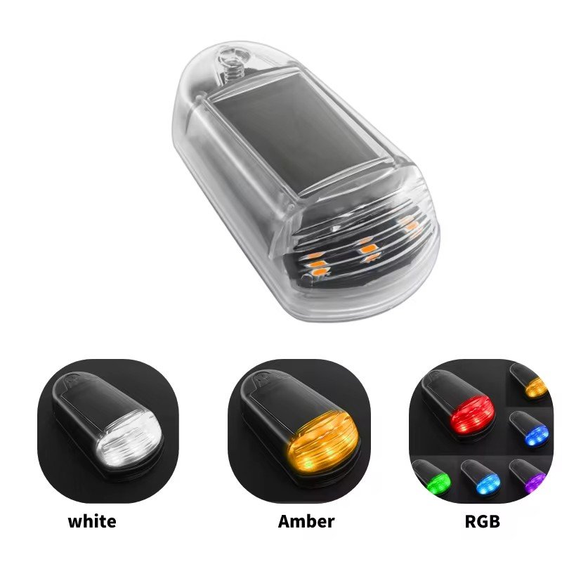 Solar Powered Cab Lights RGB Punch-Free Warning Light Night Security Simulated Alarm Wireless Strobe Lamp Anti-Theft for CAR