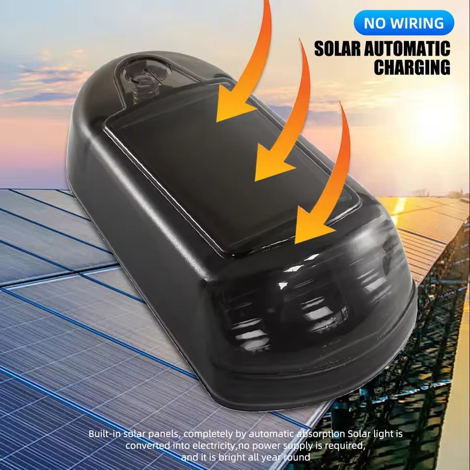 Solar Powered Cab Lights RGB Punch-Free Warning Light Night Security Simulated Alarm Wireless Strobe Lamp Anti-Theft for CAR
