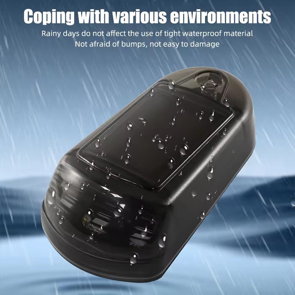Solar Powered Cab Lights RGB Punch-Free Warning Light Night Security Simulated Alarm Wireless Strobe Lamp Anti-Theft for CAR
