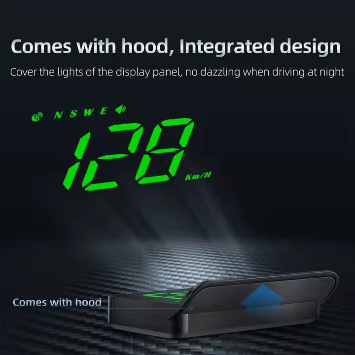 M1 GPS Speedometer Head up Display MPH/KM Overspeed Tired Warning Alarm Windshield Projector Car Hud Display