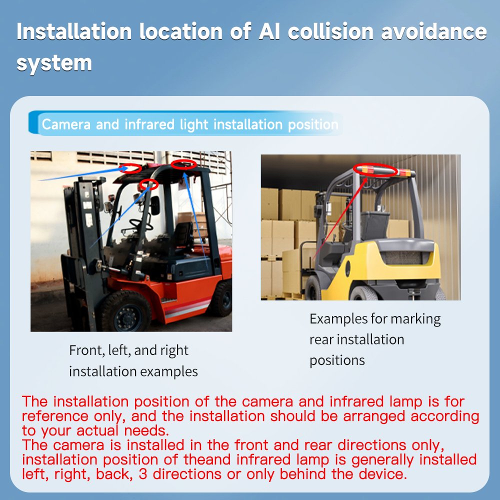 AI Intelligent Monitoring Forklift Alarm System Reversing Radar Anti-Jamming Beeping Alarm Collision Prevention System Forklifts
