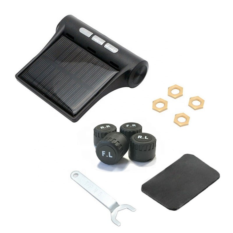 Factory Colour LED Universal Solar Charging Digital Monitor External Car Alarm TPMS Tire Pressure Sensor Gauge TPMS Temperature