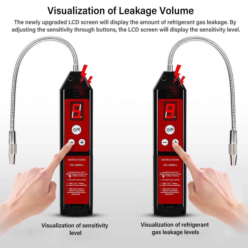 Smart Leak Detector Car air Conditioning Handheld Combustible Gas Hydrogen Pressure Halogen Detector