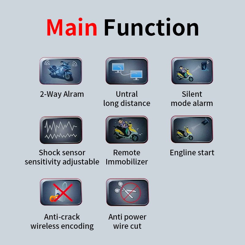 Motorcycle Two Way Alarm System Motorcycle Universal Wide Voltage Waterproof Anti-theft Motorcycle Alarm